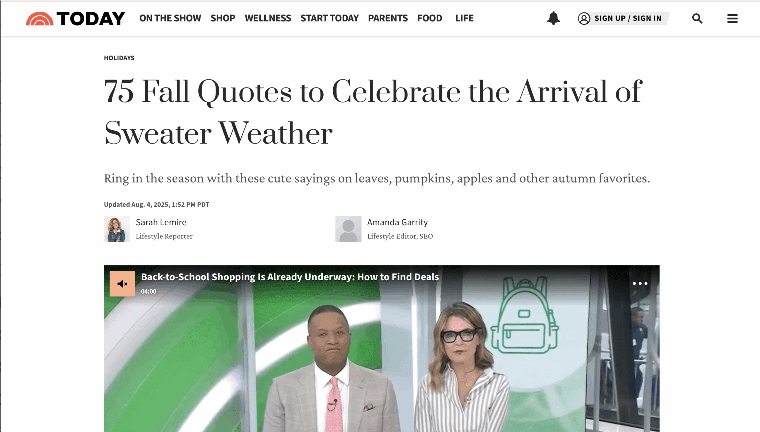 Marie Helen’s Fall Quote Is Featured On TODAY.com’s “75 Fall Quotes to Celebrate Sweater Weather”